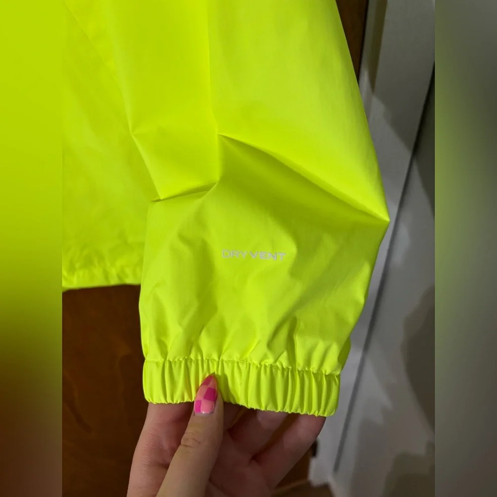 The North Face Neon Yellow and Black Windbreaker Coat